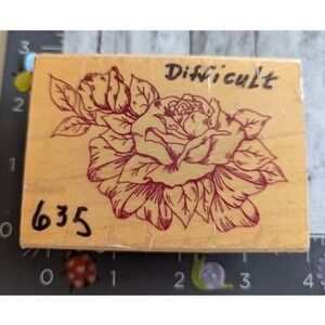 Sonlight Impressions Detailed Flower Rubber Stamp Wood #E60